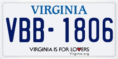 VA license plate VBB1806