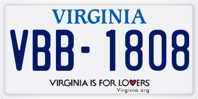 VA license plate VBB1808