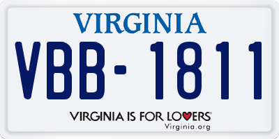 VA license plate VBB1811