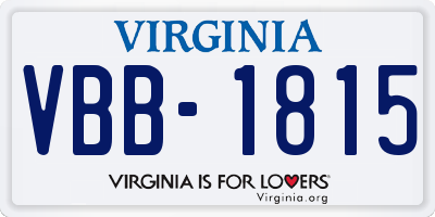 VA license plate VBB1815