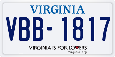 VA license plate VBB1817