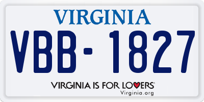 VA license plate VBB1827