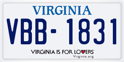 VA license plate VBB1831