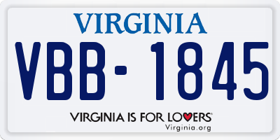 VA license plate VBB1845