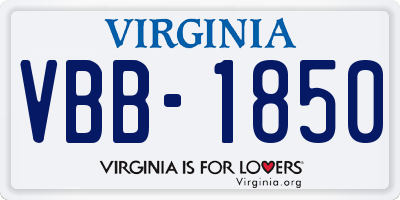 VA license plate VBB1850