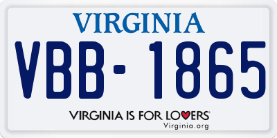 VA license plate VBB1865