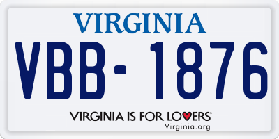 VA license plate VBB1876