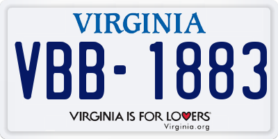 VA license plate VBB1883