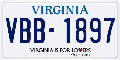 VA license plate VBB1897