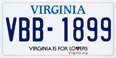 VA license plate VBB1899