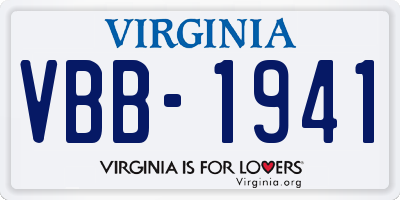 VA license plate VBB1941