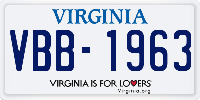 VA license plate VBB1963