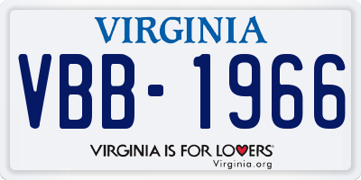 VA license plate VBB1966