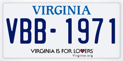 VA license plate VBB1971