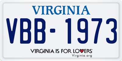 VA license plate VBB1973