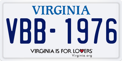 VA license plate VBB1976