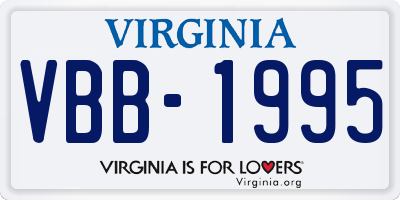 VA license plate VBB1995