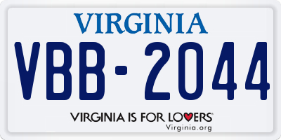 VA license plate VBB2044