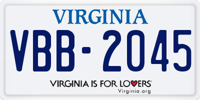 VA license plate VBB2045