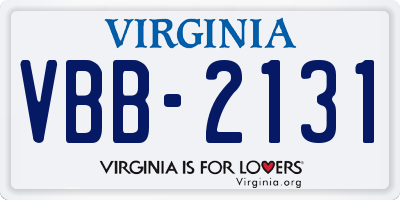 VA license plate VBB2131