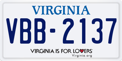VA license plate VBB2137