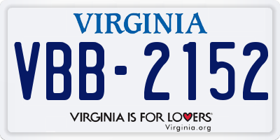 VA license plate VBB2152