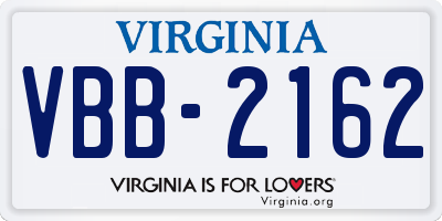 VA license plate VBB2162