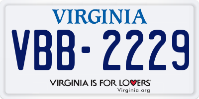 VA license plate VBB2229