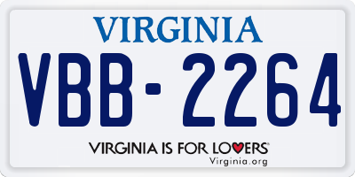 VA license plate VBB2264