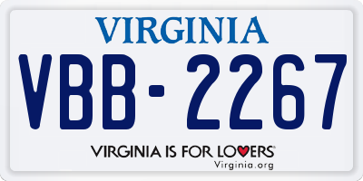 VA license plate VBB2267