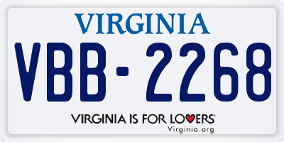 VA license plate VBB2268