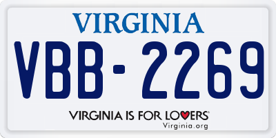 VA license plate VBB2269