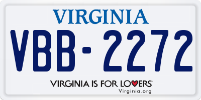 VA license plate VBB2272