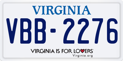 VA license plate VBB2276