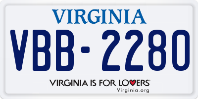 VA license plate VBB2280