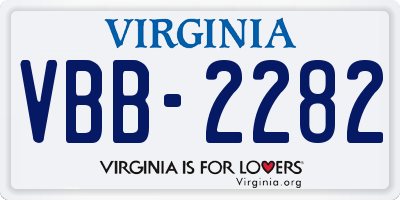 VA license plate VBB2282