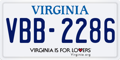 VA license plate VBB2286
