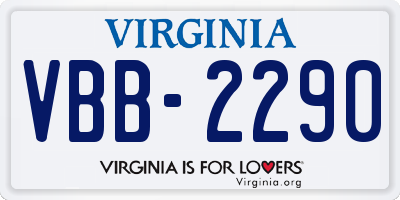 VA license plate VBB2290