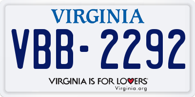 VA license plate VBB2292