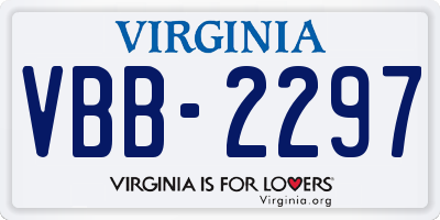 VA license plate VBB2297