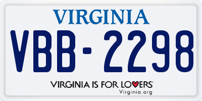 VA license plate VBB2298