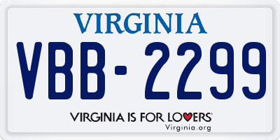 VA license plate VBB2299