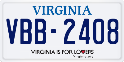 VA license plate VBB2408