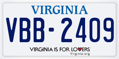 VA license plate VBB2409