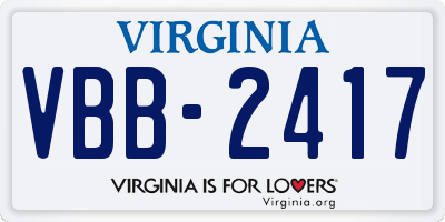 VA license plate VBB2417