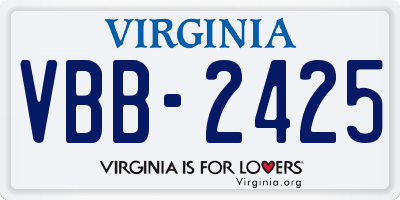 VA license plate VBB2425