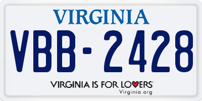 VA license plate VBB2428
