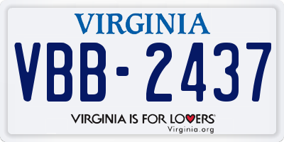 VA license plate VBB2437