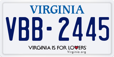 VA license plate VBB2445