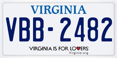 VA license plate VBB2482